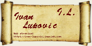 Ivan Lupović vizit kartica